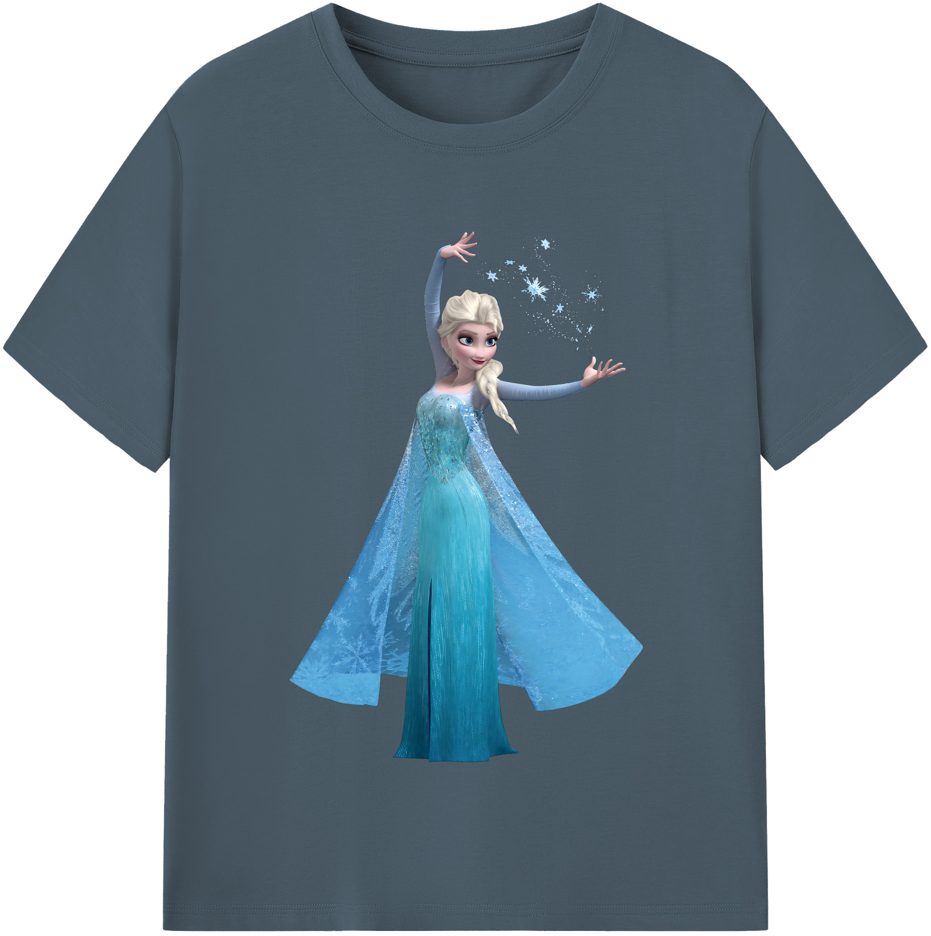 （画像用） アナと雪の女王 アンナ エルサ Frozen Anna Elsa 綿100％半袖Tシャツ（フロントプリント）